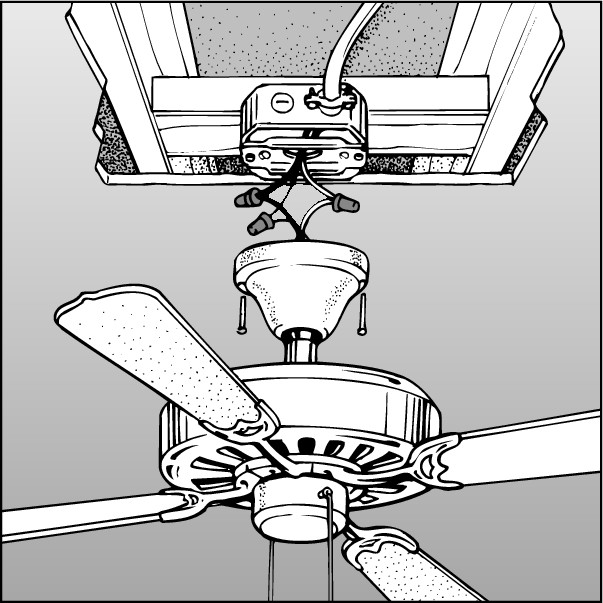 Figure 8-11: Attic access allows options in electrical boxes for attaching your ceiling fan.